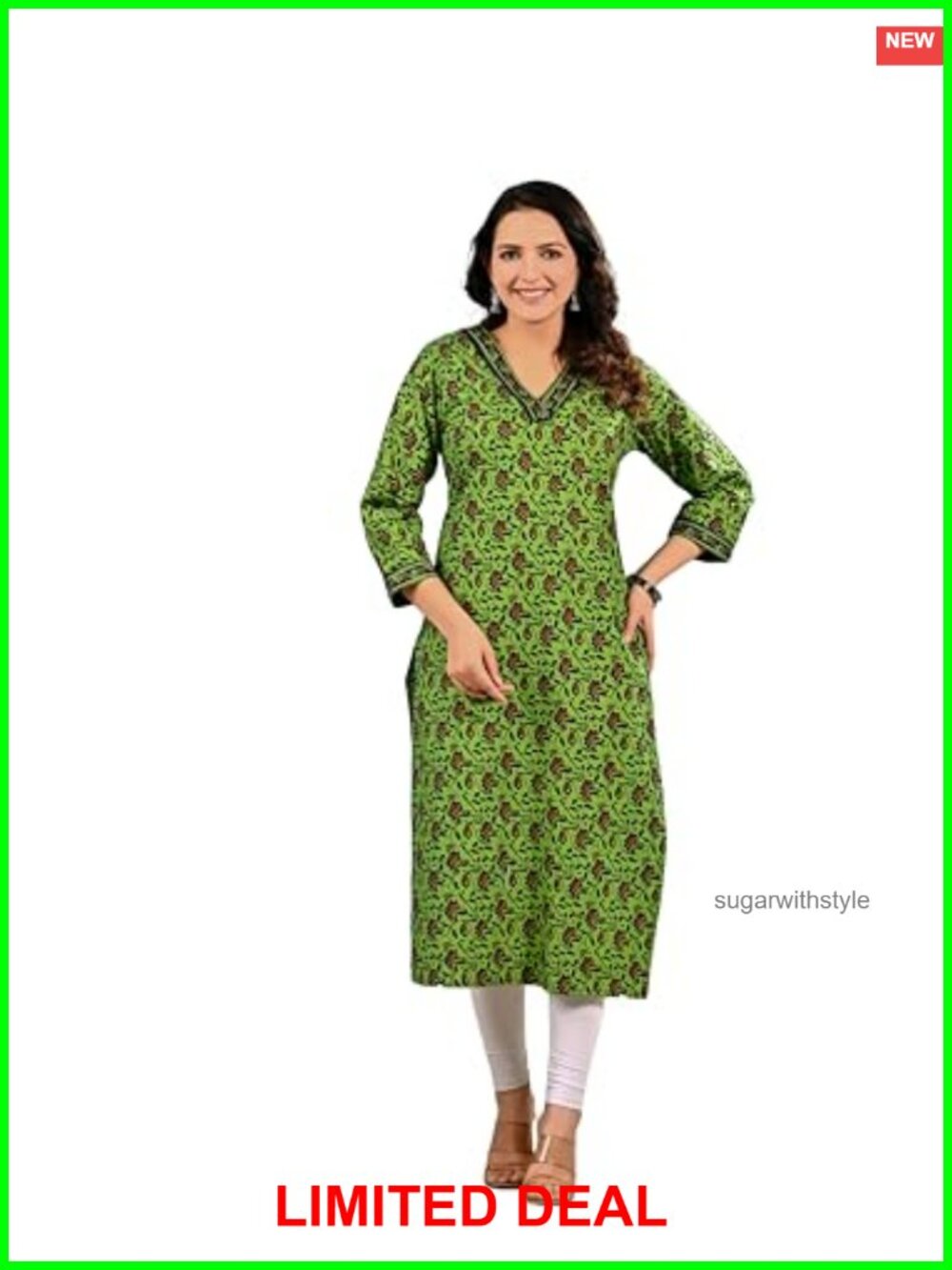 Ramkudi Women's Cotton Straight Fit Floral Print Casual Kurti